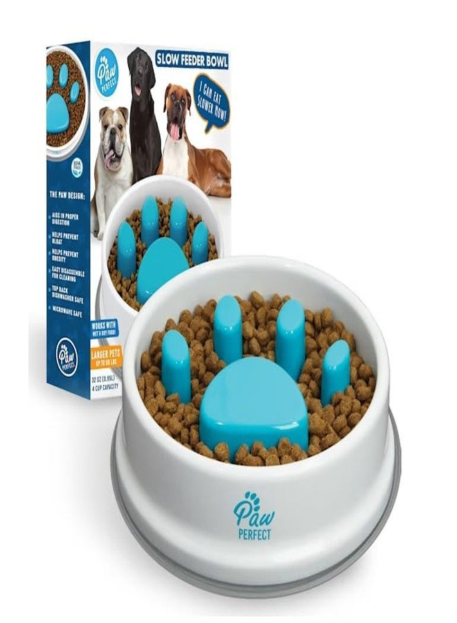 HOMENITY هومينيتي® - وعاء تغذية بطيء مضاد للاختناق للكلاب الصغيرة والجراء والقطط، وعاء بلاستيكي للحيوانات الأليفة (50 مل أبيض) - Image 1